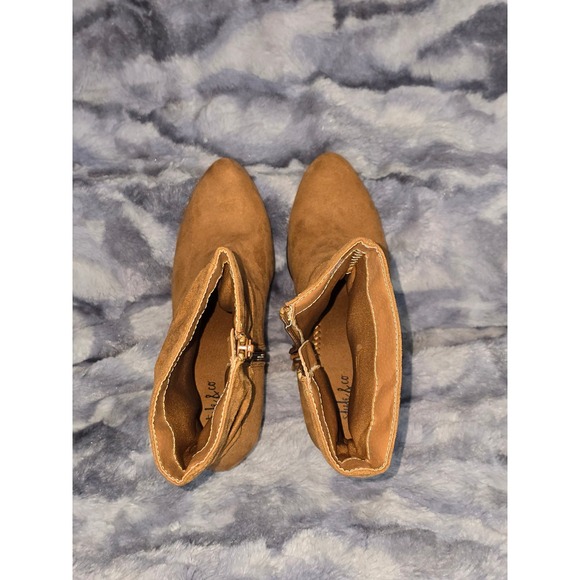 NWB Style & Co PIVIEE Women's Tan Suede Ruched Ankle‎ Boots Block Heel Size 6 - Picture 5 of 7